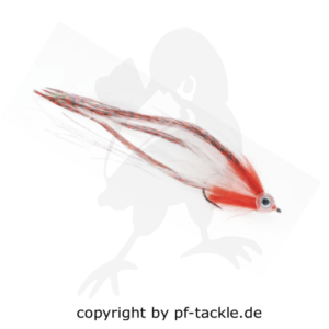 Hechtstreamer - barbed - weiß/rot